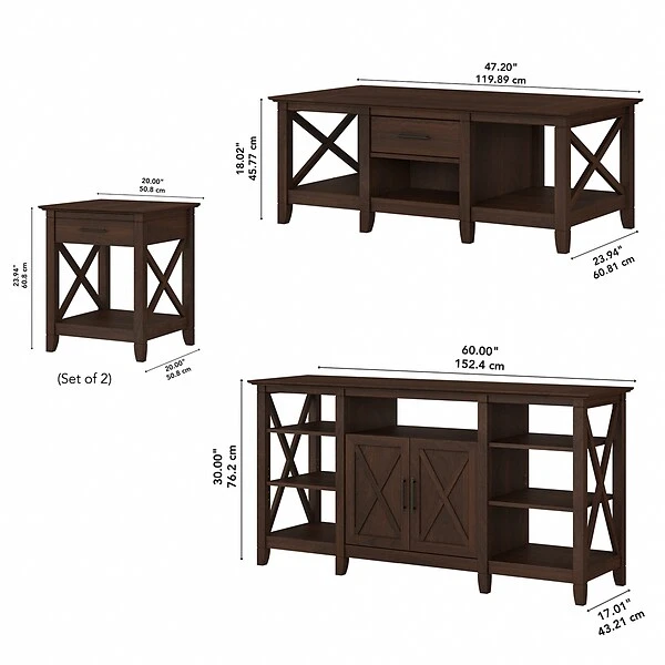 Bush Furniture Key West Manufactured Wood Console TV Stand, Screens Up To 65", Bing Cherry (KWS025BC) 5 Bush Furniture Key West Manufactured Wood Console TV Stand, Screens Up To 65", Bing Cherry (KWS025BC) - Image 5