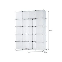 Mount-It! 69.7" X 42.1" Portable Closet Rack, White/Black, Plastic (WI-4031)