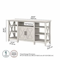 Bush Furniture Key West Tall TV Stand, Linen White Oak, Screens Up To 65" (KWV160LW-03) -Prepa Furniture Shop E0B64089 AE55 469E 9377FAA27DE4097D s7