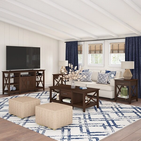 Bush Furniture Key West Manufactured Wood Console TV Stand, Screens Up To 65", Bing Cherry (KWV160BC-03) 5 Bush Furniture Key West Manufactured Wood Console TV Stand, Screens Up To 65", Bing Cherry (KWV160BC-03) - Image 5