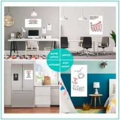 Mind Reader Adhesive Whiteboard Paper, Write On Removable Wall Decal With 2 Dry Erase Markers, 24 In X 10 Ft (DWBER-WHT)