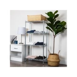 Mind Reader 4-Shelf Chromed Steel Storage Shelving Rack, 24"W, Silver (4TSHELVU-SIL) -Prepa Furniture Shop F60414BE 6D07 422B B28E2B757B323258 s7