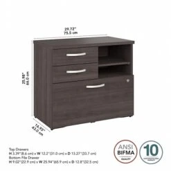 Bush Business Furniture Studio A 26" Office Storage Cabinet With 2 Shelves And Drawers, Storm Gray (SDF130SGSU-Z) -Prepa Furniture Shop F872D801 CCB7 4825 AAF487DF2AB3A7E0 s7
