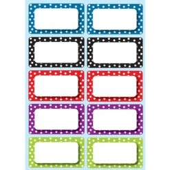 Ashley® Dots Magnetic Nameplates; 10 Write-On; Wipe-Off Pcs.