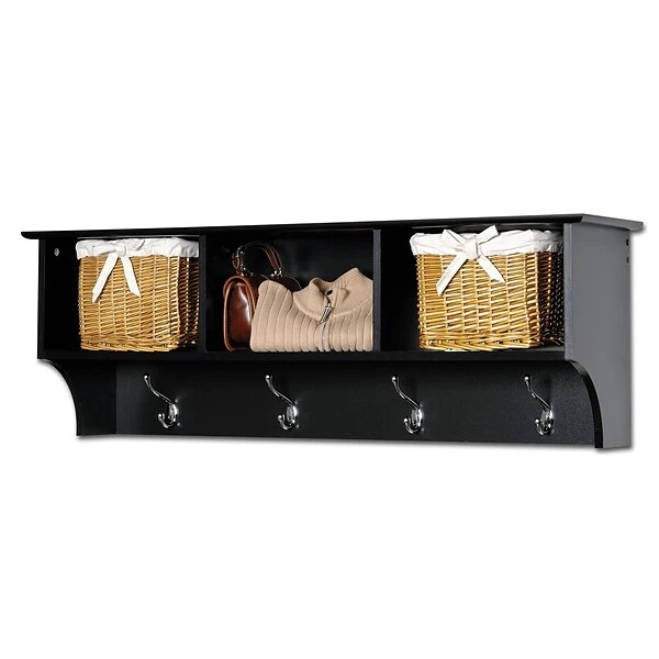 Prepac™ Sonoma Entryway Cubbie Shelf, 48" X 11.5", Black (BEC-4816) 4 Prepac™ Sonoma Entryway Cubbie Shelf, 48" X 11.5", Black (BEC-4816) - Image 4