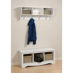 Prepac™ Sonoma Entryway Cubbie Shelf, 48" X 11.5", White -Prepa Furniture Shop m000070306 s7