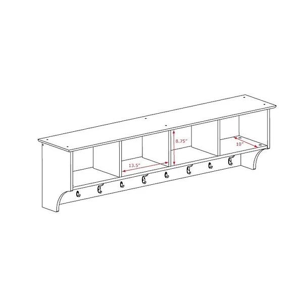 Prepac™ Wide Hanging Entryway Shelf, 60" X 11.5", Espresso 4 Prepac™ Wide Hanging Entryway Shelf, 60" X 11.5", Espresso - Image 4