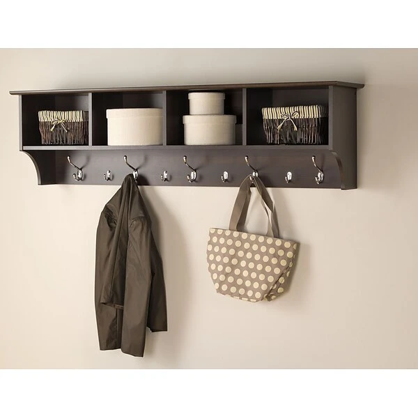 Prepac™ Wide Hanging Entryway Shelf, 60" X 11.5", Espresso 2 Prepac™ Wide Hanging Entryway Shelf, 60" X 11.5", Espresso - Image 2