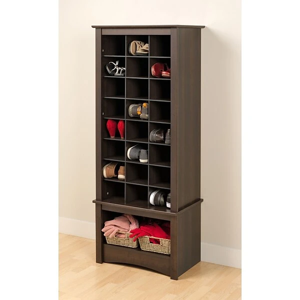 Prepac™ 61.25" Tall Shoe Cubbie Cabinet, Espresso 1 Prepac™ 61.25" Tall Shoe Cubbie Cabinet, Espresso