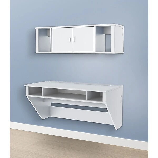 Prepac™ Designer Floating Hutch, 42.5" X 12", White 6 Prepac™ Designer Floating Hutch, 42.5" X 12", White - Image 6