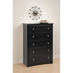Prepac™ 45.25" Sonoma 5 Drawer Chest, Black (BDC-3345-K) -Prepa Furniture Shop m000070450 s7