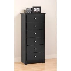 Prepac™ 53.25" Sonoma Tall 6 Drawer Chest, Black -Prepa Furniture Shop m000070456 s7