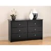 Prepac™ Sonoma Composite Wood Children's 6 Drawer Dresser, Black