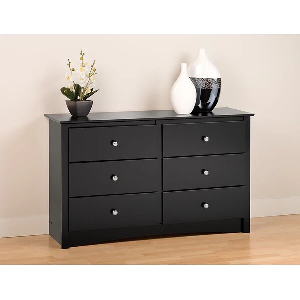 Prepac™ Sonoma Composite Wood Children's 6 Drawer Dresser, Black 1 Prepac™ Sonoma Composite Wood Children's 6 Drawer Dresser, Black