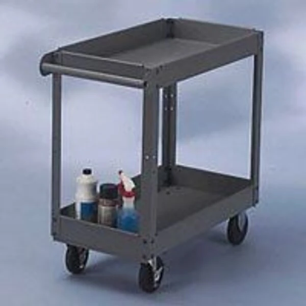 Tennsco 32"H X 24"W X 36"D Two-Shelf Metal Cart, Gray 1 Tennsco 32"H X 24"W X 36"D Two-Shelf Metal Cart, Gray