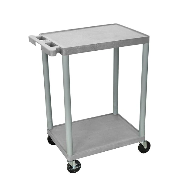 Luxor® HE 2 Shelves Utility Cart, Gray 1 Luxor® HE 2 Shelves Utility Cart, Gray