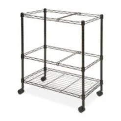Lorell Mobile Wire File Cart, Black