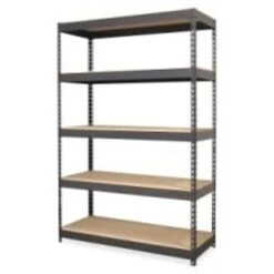 Lorell Riveted Steel Shelving, Black, 72"