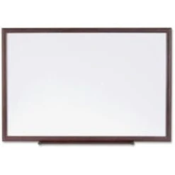 Lorell Wood Frame Dry-Erase Boards, Brown/White