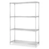 Lorell Industrial Chrome Wire Shelving Starter Kit, Chrome, 36" X 24"
