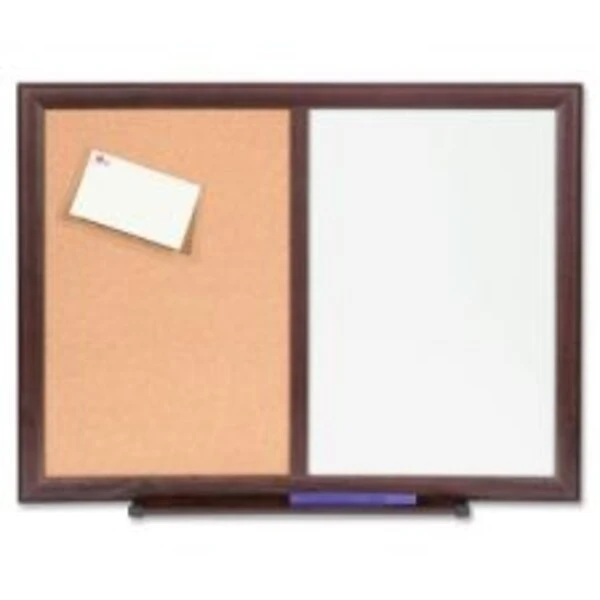 Lorell 24"x18" Dry-Erase/Bulletin Combo Boards, Mahogany 1 Lorell 24"x18" Dry-Erase/Bulletin Combo Boards, Mahogany