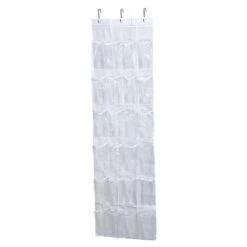 Honey Can Do 24 Pocket Otd Peva Shoe Rack, White/clear (SFT-01423)
