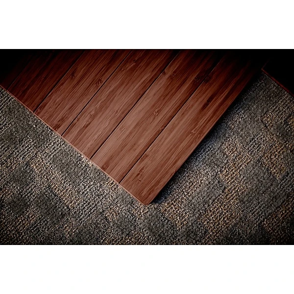 Anji Mountain Roll-Up Bamboo Chair Mat, Standard Lip, 44" X 52", Walnut 3 Anji Mountain Roll-Up Bamboo Chair Mat, Standard Lip, 44" X 52", Walnut - Image 3