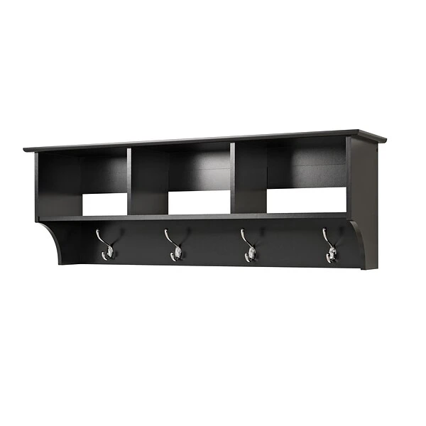 Prepac™ Sonoma Entryway Cubbie Shelf, 48" X 11.5", Black (BEC-4816) 1 Prepac™ Sonoma Entryway Cubbie Shelf, 48" X 11.5", Black (BEC-4816)