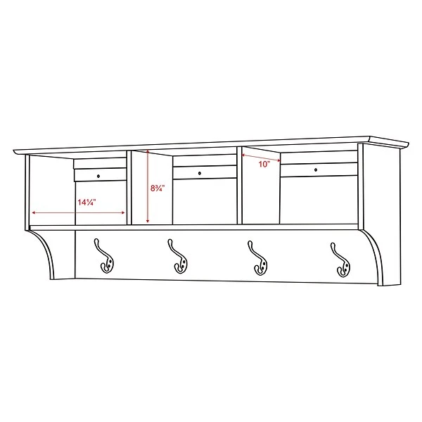 Prepac™ Sonoma Entryway Cubbie Shelf, 48" X 11.5", Black (BEC-4816) 3 Prepac™ Sonoma Entryway Cubbie Shelf, 48" X 11.5", Black (BEC-4816) - Image 3