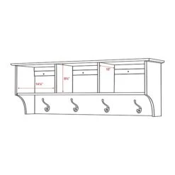 Prepac™ Sonoma Entryway Cubbie Shelf, 48" X 11.5", White -Prepa Furniture Shop m003905319 s7