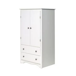 Prepac™ Monterey Composite Wood 2 Door 2 Drawer Armoire, White