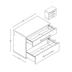 Prepac™ HangUps Laminate 3 Drawer Base Storage Cabinet, Light Gray (GSCW-0730-1) -Prepa Furniture Shop m003905857 s7