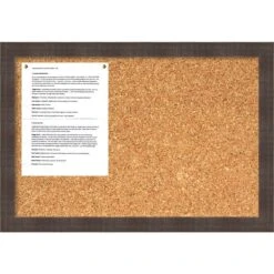 Whiskey Brown Rustic Cork Board - Medium Message Board 26 X 18-inch (DSW1418339)