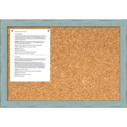 Sky Blue Rustic Cork Board - Medium Message Board 26 X 18-inch (DSW1418340)