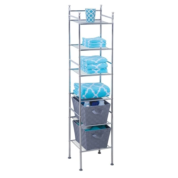 Honey Can Do 6 Tier Metal Storage Tower, Chrome (BTH-03484) 1 Honey Can Do 6 Tier Metal Storage Tower, Chrome (BTH-03484)