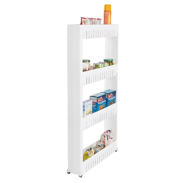 Lavish Home Mobile Shelving Unit Organizer, 4 Storage Baskets, Slim Slide Out Pantry Storage Rack 1 Lavish Home Mobile Shelving Unit Organizer, 4 Storage Baskets, Slim Slide Out Pantry Storage Rack