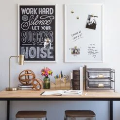 U Brands Magnetic Chalkboard, White Decor Frame, 20" X 30" (2073U00-01)