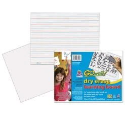 GoWrite! Dry Erase Learning Boards, 11" Width X 8.25" Height, White, Frame, Film, 30/Pack