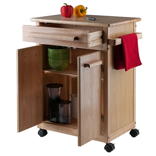 Winsome Wood Kitchen Cart, Natural, Single Drawer 1 Winsome Wood Kitchen Cart, Natural, Single Drawer