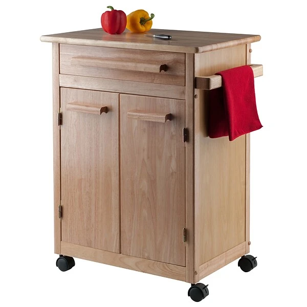 Winsome Wood Kitchen Cart, Natural, Single Drawer 7 Winsome Wood Kitchen Cart, Natural, Single Drawer - Image 7