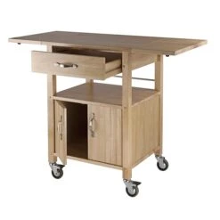 Winsome Wood/Veneer Mobile Kitchen Cart With Lockable Wheels, Beech (84920)