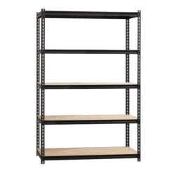 Iron Horse 2300 Lb. Rivet Series 5-Shelf Metal/Particle Board Shelving Unit, 48" W, Black (20993)