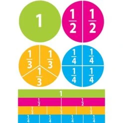 Ashley Math Die Cut Magnet, Beginning Fractions, 5/Pack