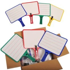KleenSlate Dry Erase Rectangular Classroom Paddles, 12/Pack (5187)