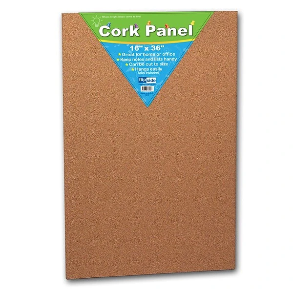 Flipside Cork Panel, Frameless, 16" X 36" (FLP37016) 1 Flipside Cork Panel, Frameless, 16" X 36" (FLP37016)