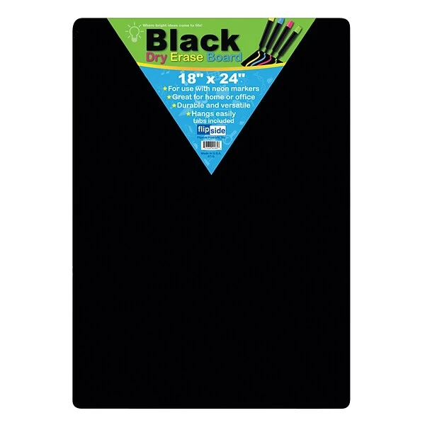 Flipside® Black Dry Erase Board, 24" X 18", 2 EA/BD 1 Flipside® Black Dry Erase Board, 24" X 18", 2 EA/BD