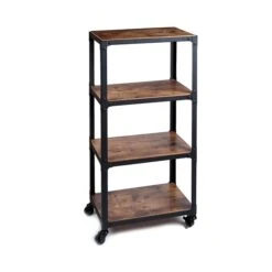 Mind Reader 'Charm' 4 Tier Wood/Metal Utility Cart, Black (4TWDMTCART-BLK) -Prepa Furniture Shop m007140036 s7