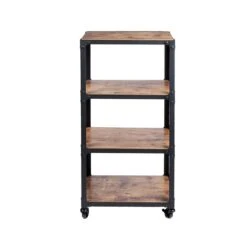 Mind Reader 'Charm' 4 Tier Wood/Metal Utility Cart, Black (4TWDMTCART-BLK) -Prepa Furniture Shop m007140103 s7