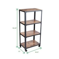 Mind Reader 'Charm' 4 Tier Wood/Metal Utility Cart, Black (4TWDMTCART-BLK) -Prepa Furniture Shop m007140169 s7
