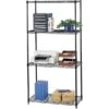 Safco Commercial 4-Shelf Wire Stand Alone, 36", Black (5276BL)